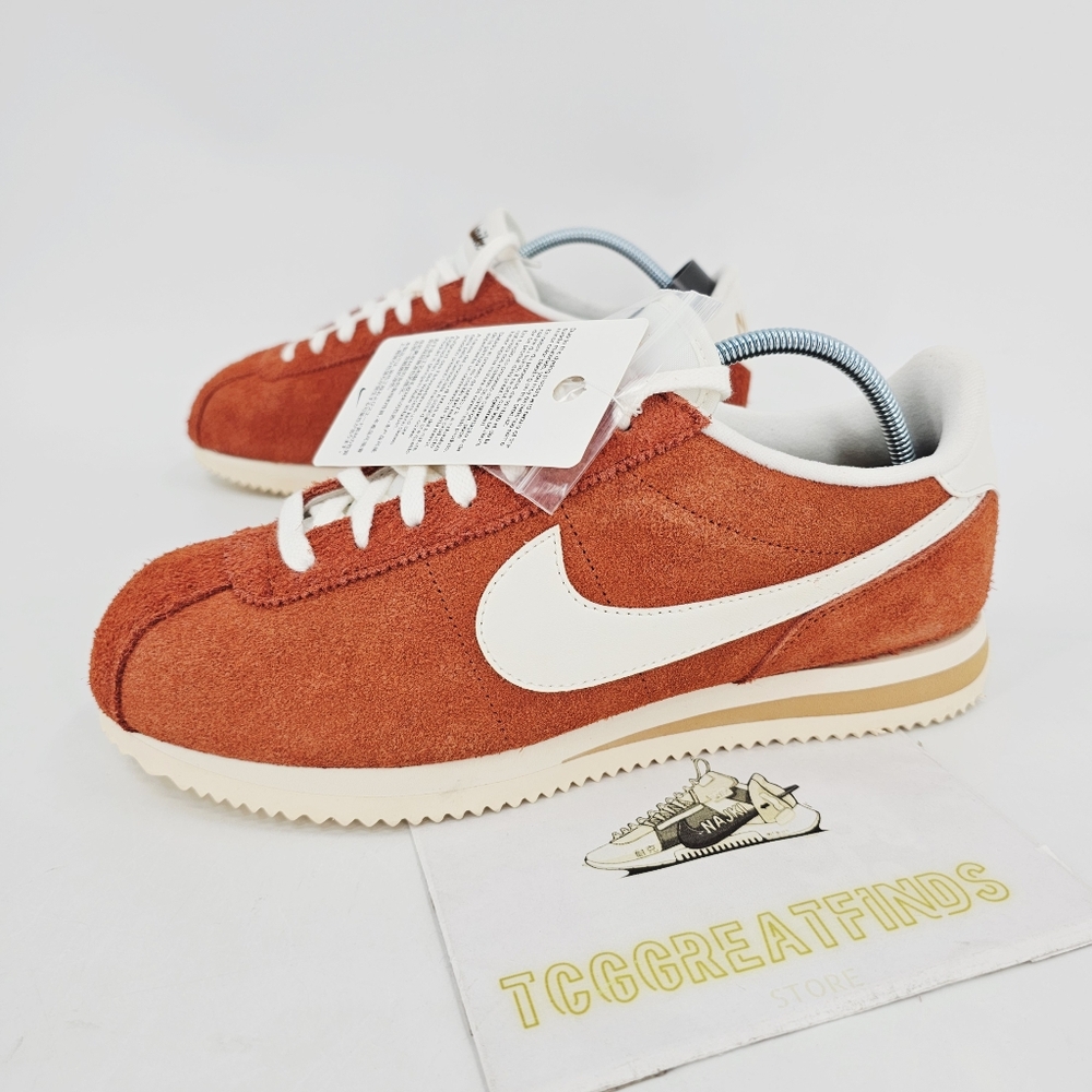 Nike Men’s Burnt Orange Suede Cortez Sneakers with White Swoosh
